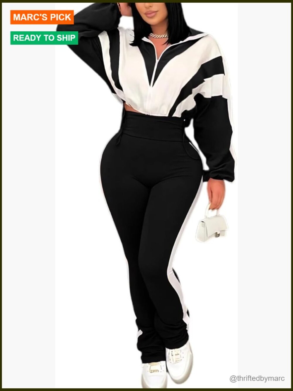 2 Piece Workout Set Zip Up Cropped Jacket High Waisted Leggings Tracksuit